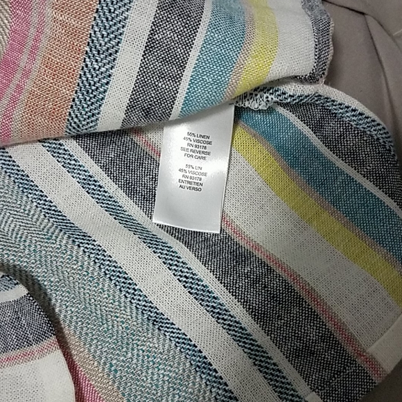 Tahari multi color stripes sleeveless top Small - Picture 5 of 5